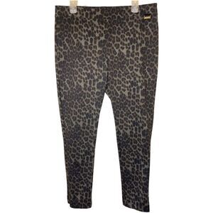 CALVIN KLEIN Leopard Print Pull-on Stretch Knit‎ Pants